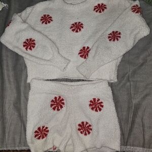 No Boundaries White and Red Cozy Sweater Set